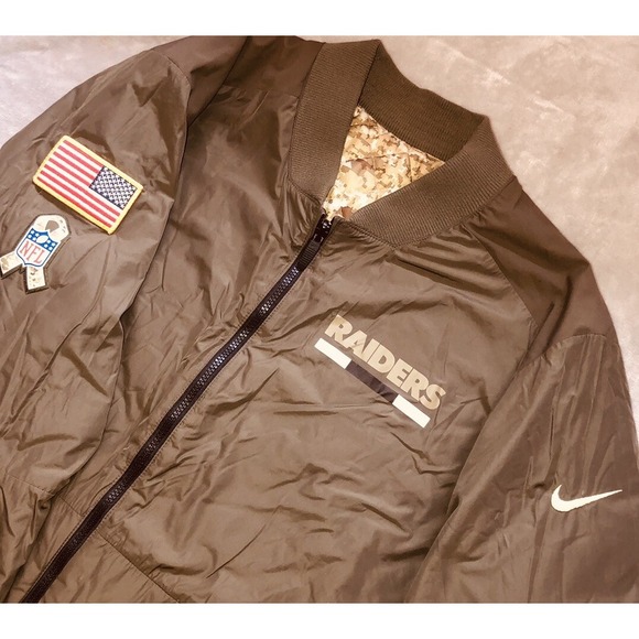 Nike Las Vegas Raiders Bomber Jacket Men's XL NFL Salute to Service Reversible - Picture 9 of 16